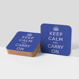COASTER (Pack of 10): Keep Calm And Carry On - Blue. ML0125
